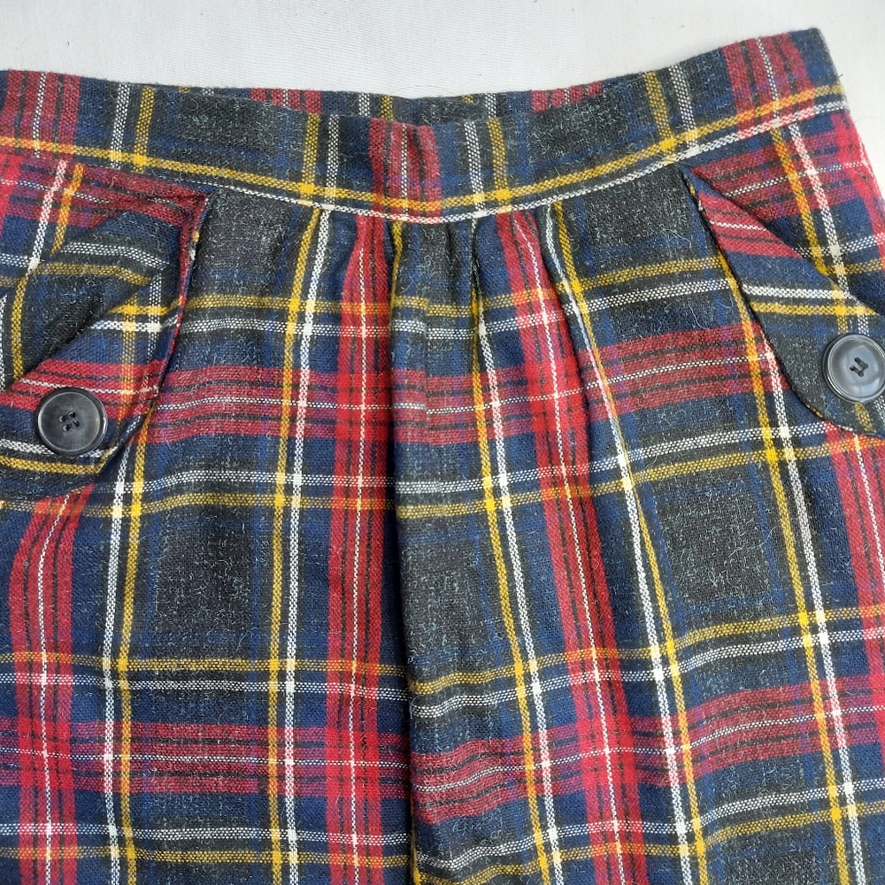 Encore Vintage 80s Plaid Pleated Pencil Maxi Skirt, Medium - Picture 4 of 11